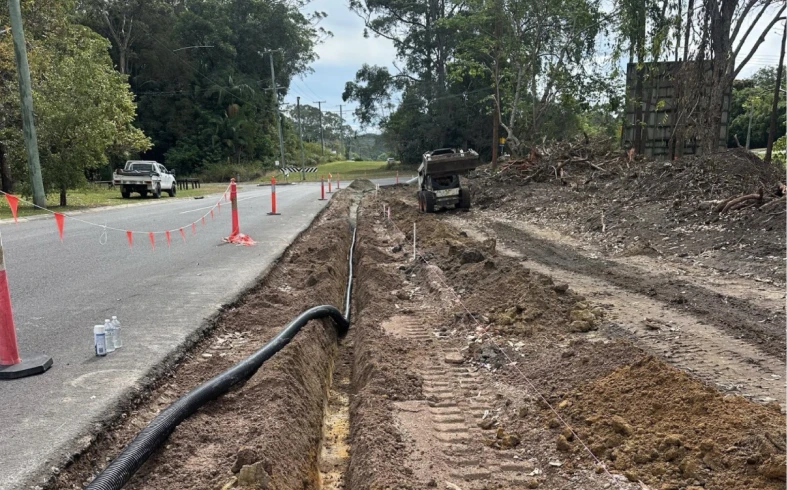 Digging trench for pipe installation