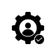 Account settings gear and checkmark